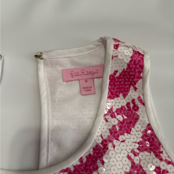 Lilly Pulitzer Airbella sequin shift dress Pink &White Patterned Dress size 6 - Picture 11 of 12